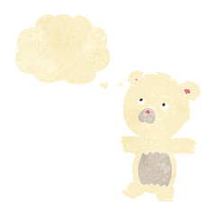 cartoon cute polar bear with thought bubble