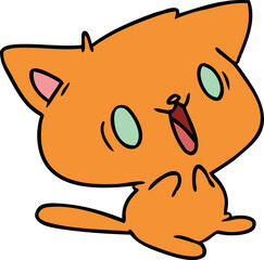 cartoon of cute kawaii cat