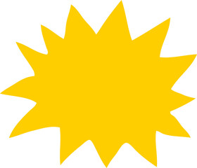 flat color illustration of a cartoon simple explosion symbol