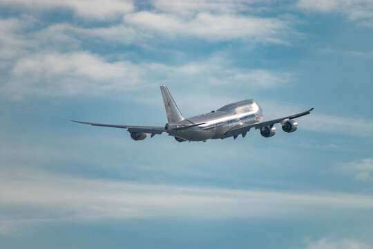Korea government Boeing 747-8B5 jet takeoff in Zurich in Switzerland 20.1.2023