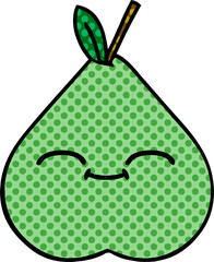 comic book style cartoon green pear