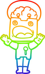 rainbow gradient line drawing cartoon robot