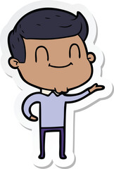 Obraz premium sticker of a cartoon friendly man