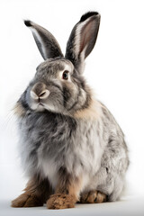 Fototapeta premium Rabbit with fluffy fur, full body portrait, created with Generative AI