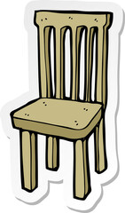 sticker of a cartoon wooden chair