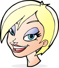 cartoon pretty female face