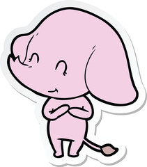 sticker of a cute cartoon elephant
