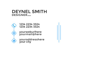 professional and modern business card design with blue
color 