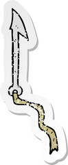 retro distressed sticker of a cartoon harpoon