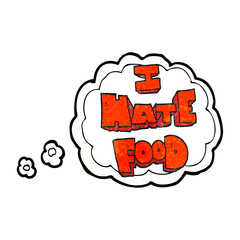 thought bubble textured cartoon i hate food symbol
