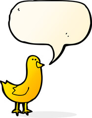 cartoon bird with speech bubble