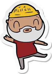 Obraz premium sticker of a cartoon bearded man
