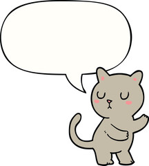 cartoon cat and speech bubble