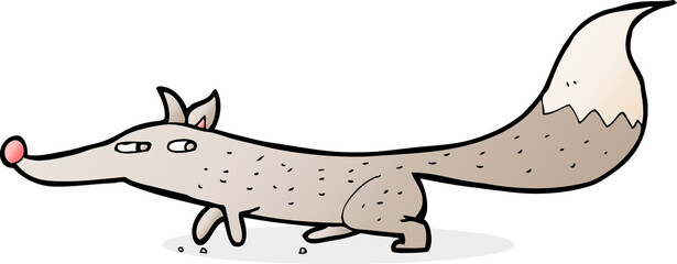 cartoon little wolf