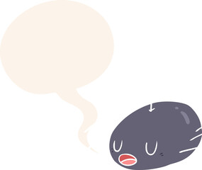 cartoon halloween spider and speech bubble in retro style