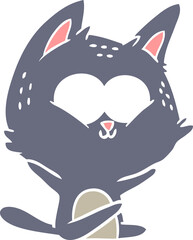 flat color style cartoon cat