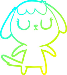 cold gradient line drawing cute cartoon dog