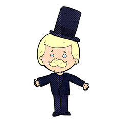 cartoon man wearing top hat