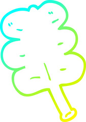 cold gradient line drawing cartoon leaf