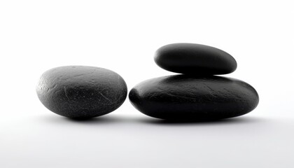 zen stones on white background, isolated