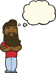 Obraz premium cartoon proud man with thought bubble