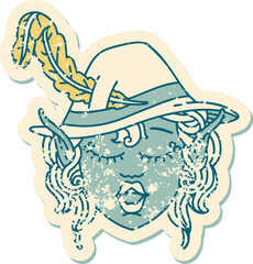 elf bard character face illustration