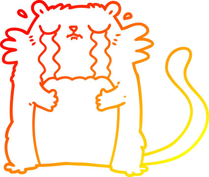 recommend clip art: warm gradient line drawing cartoon crying cat