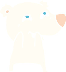 flat color style cartoon polar bear showing teeth