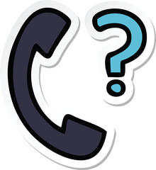 sticker of a cute cartoon telephone handset