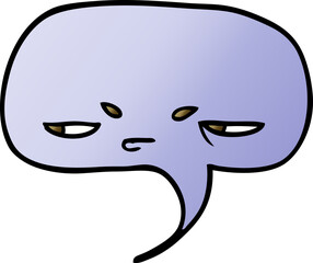 cartoon doodle speech bubble with face