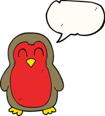 speech bubble cartoon christmas robin