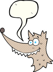 comic book speech bubble cartoon wolf head
