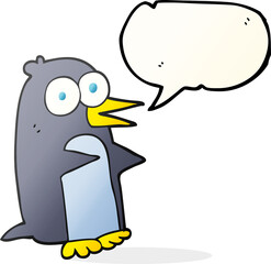 speech bubble cartoon penguin