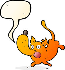 cartoon funny dog with speech bubble