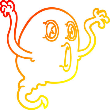 recommend clip art: warm gradient line drawing cartoon ghost