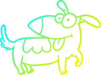 cold gradient line drawing happy dog