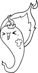 cartoon flaming hot chili pepper