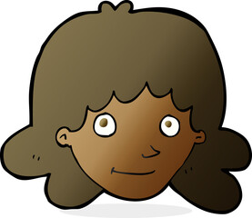 cartoon happy female face