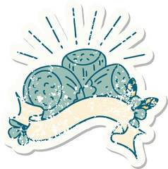 grunge sticker of tattoo style hazelnuts