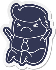 cartoon sticker of a kawaii business man