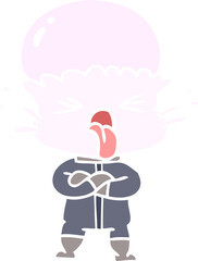 weird flat color style cartoon alien