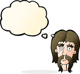 cartoon man with long mustache with thought bubble