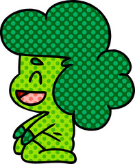 cartoon of a kawaii alien girl