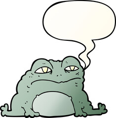cartoon toad and speech bubble in smooth gradient style