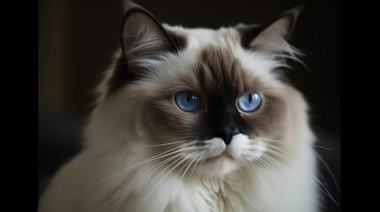 Beautiful Ragdoll Cat. A Portrait of Grace and Adventure.