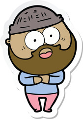 sticker of a cartoon bearded man