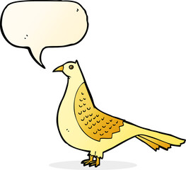 cartoon bird with speech bubble