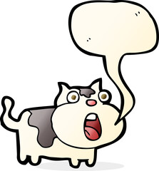 cartoon shocked cat with speech bubble