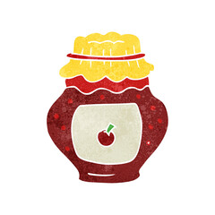 retro cartoon jar of jam