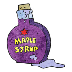 textured cartoon maple syrup bottle
